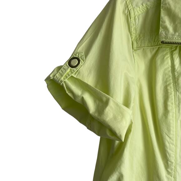 Chicos Women Jacket Top Collar Neck Short Cuff Sleeve Pockets Front Zip L Green - Picture 4 of 9